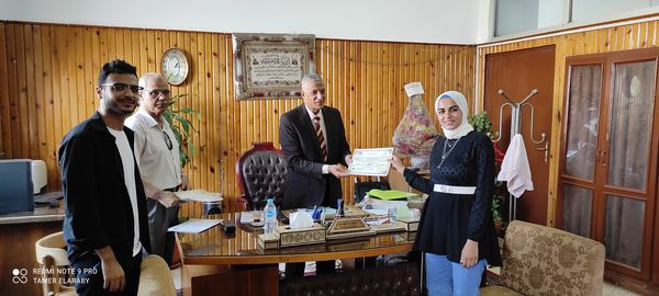Honoring female students who achieved advanced positions in athletics competitions at the level of Menoufia University, Faculty of Home Economics.
