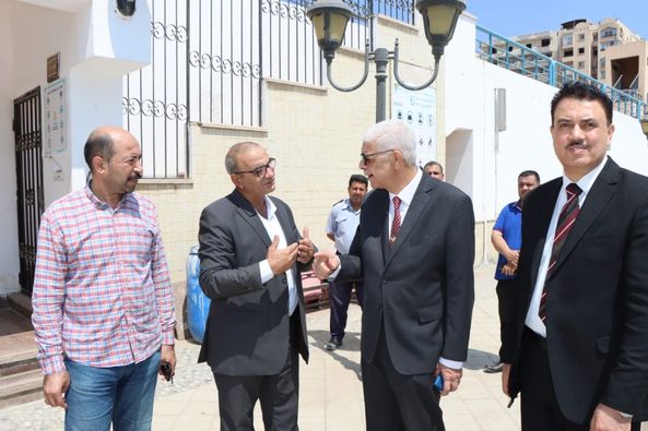 The President of Menoufia University inspects the progress of work at the Water Sports Complex