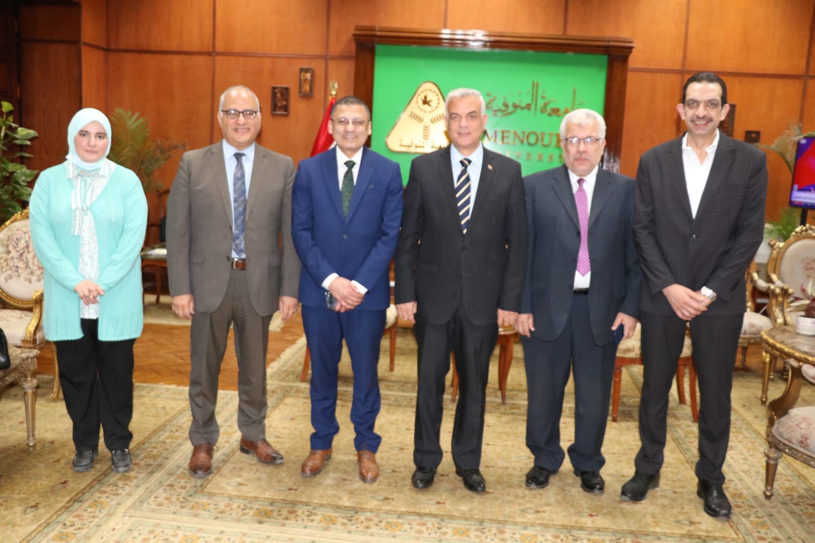 The president of the university meets the research team at Menoufia University Hospitals