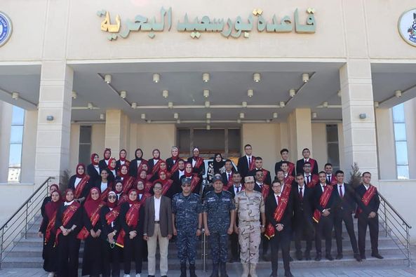 Menoufia University students visit the naval base in Port Said