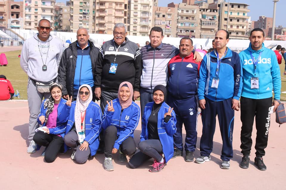 Launching the Athletics competitions at Fayoum Stadium in University Girls