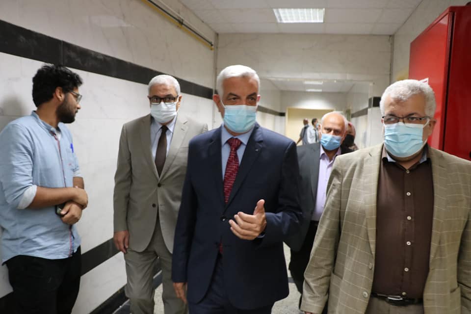 President of Menoufia University in his daily visit to the injured speed team