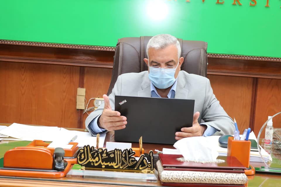 رئيس جامعة المنوفية يعقد اجتماعه الشهرى بعمداء الكليات عبر الانترنت