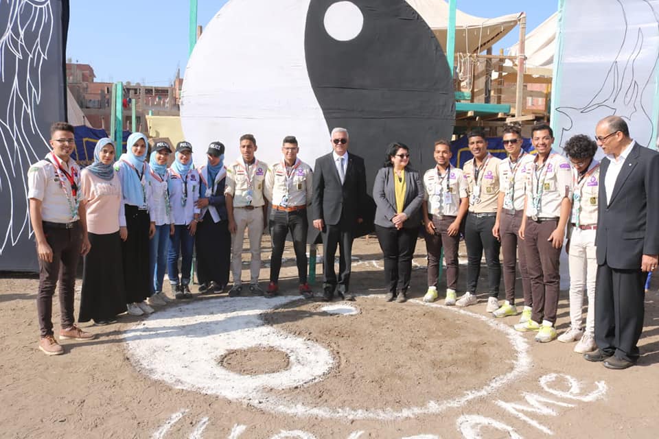 Menoufia University President and Vice President inaugurate the 37th Scout Festival.