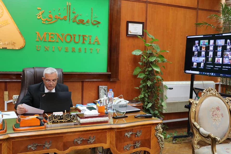The President of Menoufia University holds a committee of laboratories and scientific devices for the month of August 2021 "Online