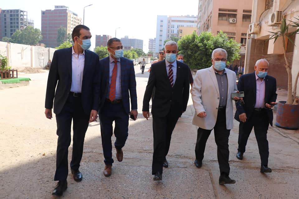 The President of Menoufia University continues his daily visit to the Injured of the speed ball team.