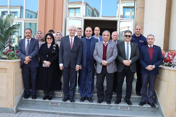 El-Kased receives a committee from the Ministry of Higher Education to follow up on the work of the Menoufia National University facilities
